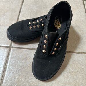 VANS Slip-On Sneakers with Gold Accents